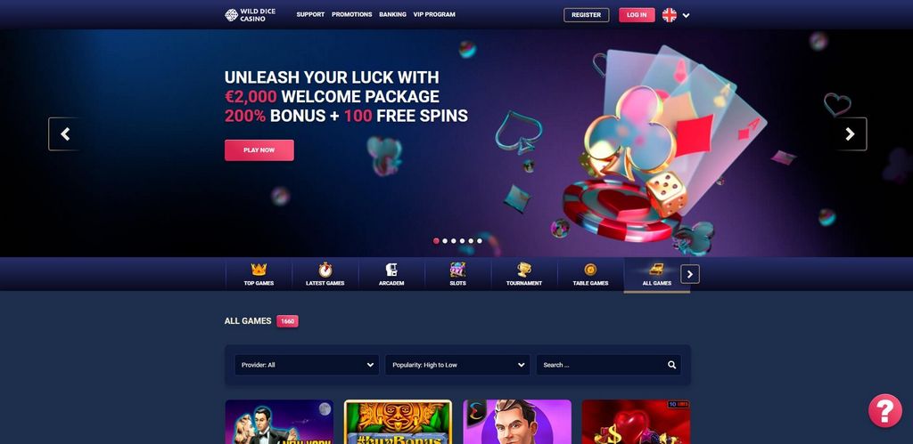 Sitio web de Wild Dice Casino: Programa de afiliados
