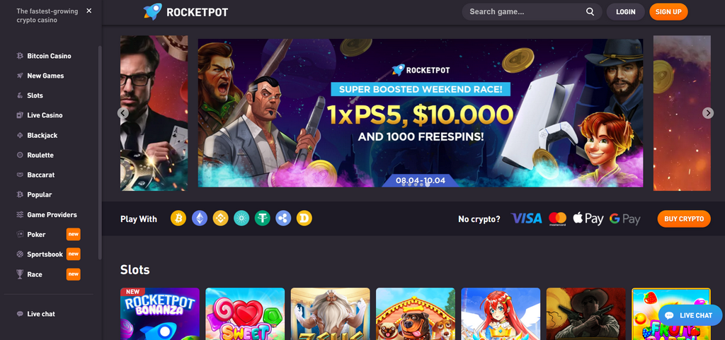 Recensione di Rocketpot Casino - Punteggi di professionisti e giocatori 